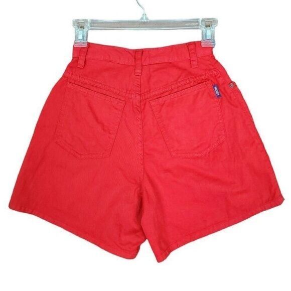 Vtg Mickey Mouse Unlimited Jerry Leigh Red Button Fly High Rise Denim Jean Short - Picture 4 of 10